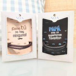 Pulsera papa piel trenzada