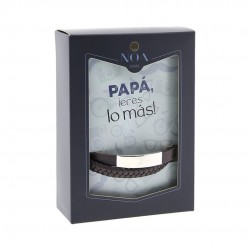 Pulsera papá piel y metal